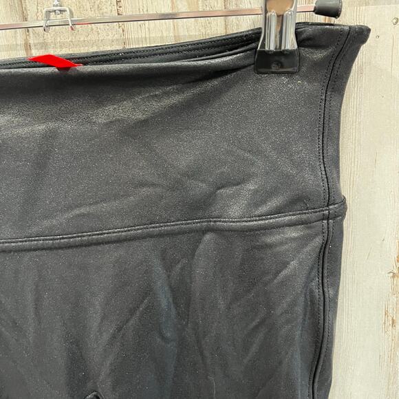 Spanx Faux Leather Black Leggings Pants Womens Size Small Mid Rise 2437 - Picture 4 of 10